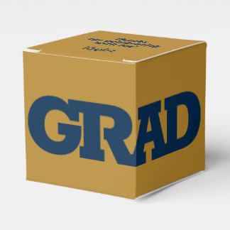 Gedurfde AFSTUDEERDER Navy en Gold Graduation Part Bedankdoosjes