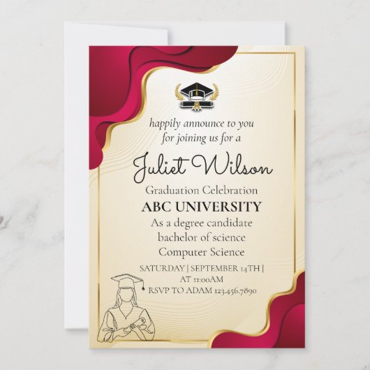 Gedurfde afstuderen stijlvolle start kaart (Voorkant)