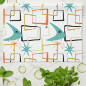 Gedurfde atoomsterren Boomerang Pleinen Midden Eeu Theedoek (Gevouwen)