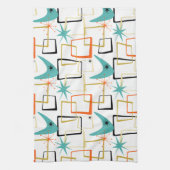 Gedurfde atoomsterren Boomerang Pleinen Midden Eeu Theedoek (Verticaal)