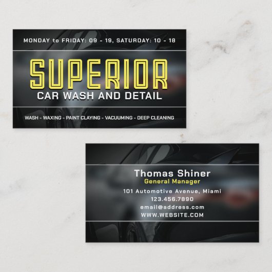 Gedurfde automobielstijl visitekaartje (Voorkant / Achterkant)