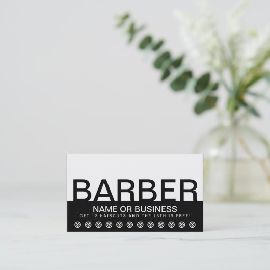 gedurfde BARBER klantenkaart Klantenkaartje (Staand voorkant)
