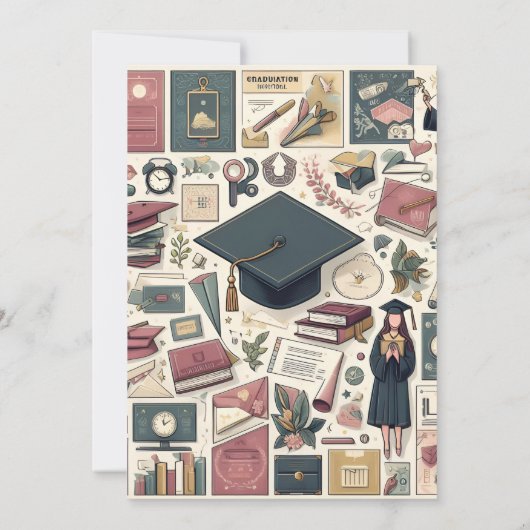 Gedurfde college elegant afstuderen begin kaart (Achterkant)