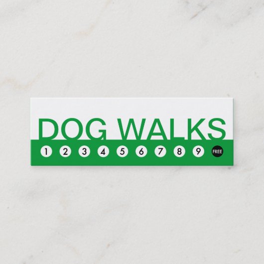 gedurfde DOG WALKS klantenloyaliteit Klantenkaartje (Voorkant)
