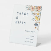 Gedurfde Elegante Bloemen Bruiloft Kaarten en Gesc Reclamebord Met Voetstuk (Voorkant)