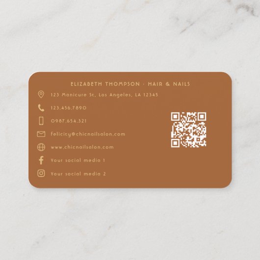 Gedurfde en kleurrijke Afro-Amerikaanse Nail Tech Visitekaartje (Achterkant)