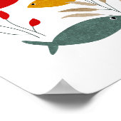 Gedurfde en moderne vis collage kunst poster (Hoek)