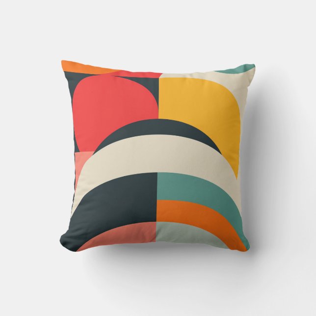 Gedurfde geometrische vormen kussen (Voorkant)