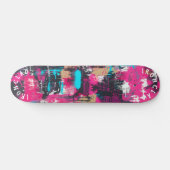 Gedurfde graffiti-geïnspireerd met neonroze Abstra Persoonlijk Skateboard (Horizontaal)