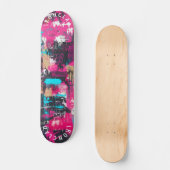 Gedurfde graffiti-geïnspireerd met neonroze Abstra Persoonlijk Skateboard (Voorkant)