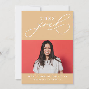 GEDURFDE GRILLIGE CALLIGRAFIE AFSTUDEREN UITNODIGI KAART