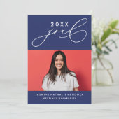 GEDURFDE GRILLIGE CALLIGRAFIE AFSTUDEREN UITNODIGI KAART (Staand voorkant)