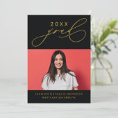 GEDURFDE GRILLIGE CALLIGRAFIE AFSTUDEREN UITNODIGI KAART (Staand voorkant)