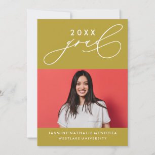 GEDURFDE GRILLIGE CALLIGRAFIE AFSTUDEREN UITNODIGI KAART