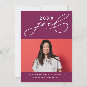 GEDURFDE GRILLIGE CALLIGRAFIE AFSTUDEREN UITNODIGI KAART