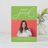 GEDURFDE GRILLIGE CALLIGRAFIE AFSTUDEREN UITNODIGI KAART (Staand voorkant)