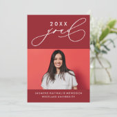 GEDURFDE GRILLIGE CALLIGRAFIE AFSTUDEREN UITNODIGI KAART (Staand voorkant)