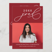 GEDURFDE GRILLIGE CALLIGRAFIE AFSTUDEREN UITNODIGI KAART (Voorkant / Achterkant)