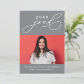 GEDURFDE GRILLIGE CALLIGRAFIE AFSTUDEREN UITNODIGI KAART (Staand voorkant)