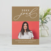 GEDURFDE GRILLIGE CALLIGRAFIE AFSTUDEREN UITNODIGI KAART (Staand voorkant)