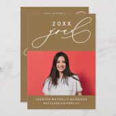 GEDURFDE GRILLIGE CALLIGRAFIE AFSTUDEREN UITNODIGI KAART (Voorkant / Achterkant)