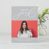 GEDURFDE GRILLIGE CALLIGRAFIE AFSTUDEREN UITNODIGI KAART (Staand voorkant)