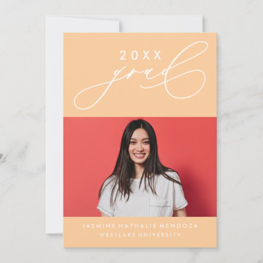 GEDURFDE GRILLIGE CALLIGRAFIE AFSTUDEREN UITNODIGI KAART (Voorkant)