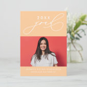 GEDURFDE GRILLIGE CALLIGRAFIE AFSTUDEREN UITNODIGI KAART (Staand voorkant)