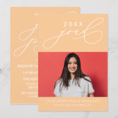 GEDURFDE GRILLIGE CALLIGRAFIE AFSTUDEREN UITNODIGI KAART (Voorkant / Achterkant)