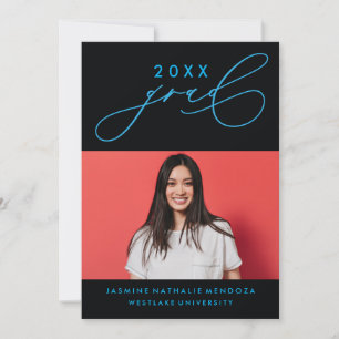 GEDURFDE GRILLIGE CALLIGRAFIE AFSTUDEREN UITNODIGI KAART