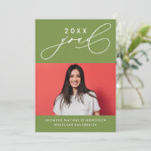 GEDURFDE GRILLIGE CALLIGRAFIE AFSTUDEREN UITNODIGI KAART (Staand voorkant)