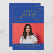 GEDURFDE GRILLIGE CALLIGRAFIE AFSTUDEREN UITNODIGI KAART (Voorkant / Achterkant)