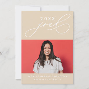 GEDURFDE GRILLIGE CALLIGRAFIE AFSTUDEREN UITNODIGI KAART