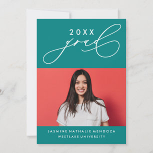 GEDURFDE GRILLIGE CALLIGRAFIE AFSTUDEREN UITNODIGI KAART