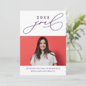 GEDURFDE GRILLIGE CALLIGRAFIE AFSTUDEREN UITNODIGI KAART (Staand voorkant)