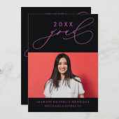 GEDURFDE GRILLIGE CALLIGRAFIE AFSTUDEREN UITNODIGI KAART (Voorkant / Achterkant)