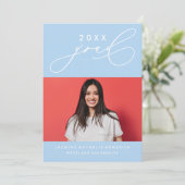 GEDURFDE GRILLIGE CALLIGRAFIE AFSTUDEREN UITNODIGI KAART (Staand voorkant)