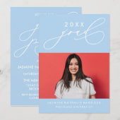 GEDURFDE GRILLIGE CALLIGRAFIE AFSTUDEREN UITNODIGI KAART (Voorkant / Achterkant)