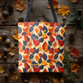 Gedurfde herfstbladeren met warme Herfst vibes Tote Bag