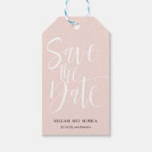 Gedurfde kalligrafie | Wit roze modern opslaan de  Cadeaulabel (Voorkant)