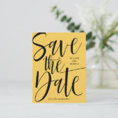 Gedurfde kalligrafie | Zwarte mosterd moderne brui Aankondigingskaart (Staand voorkant)