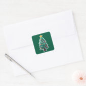 gedurfde kerstboom vierkante sticker (Envelop)