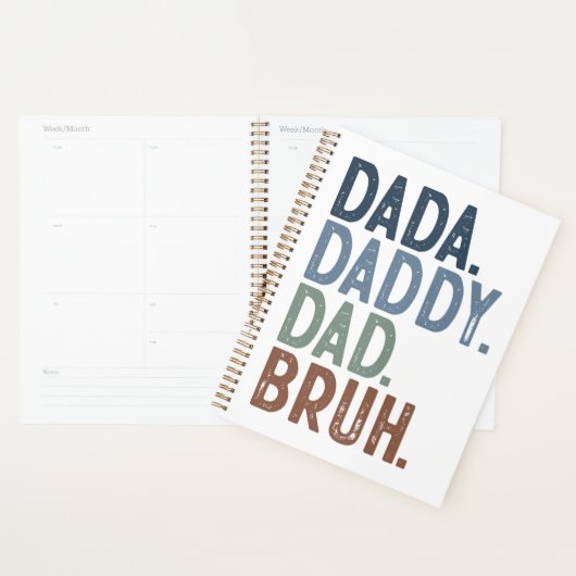 GEDURFDE KLEURRIJKE DADA DADDY DAD BRUH VADERDAG PLANNER (Display)