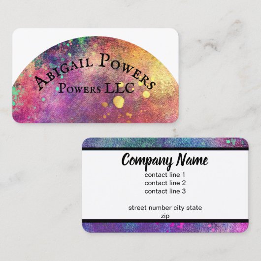 gedurfde , kleurrijke halve cirkel voor moderne wa visitekaartje (Voorkant / Achterkant)