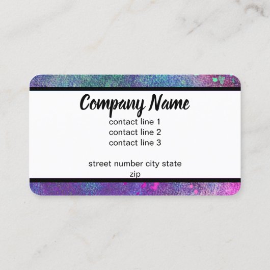 gedurfde , kleurrijke halve cirkel voor moderne wa visitekaartje (Achterkant)