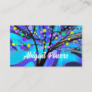 gedurfde , kleurrijke moderne abstracte boomkunst visitekaartje