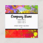 Gedurfde kleurrijke moderne abstracte kunst kleur  vierkante visitekaartje (Achterkant)