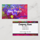 gedurfde , kleurrijke moderne abstracte waterverf visitekaartje (Voorkant / Achterkant)