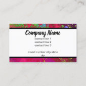 gedurfde , kleurrijke moderne abstracte waterverf visitekaartje (Achterkant)