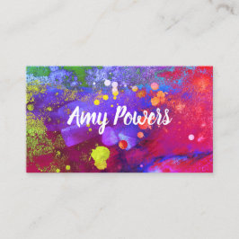 gedurfde , kleurrijke moderne abstracte waterverf visitekaartje